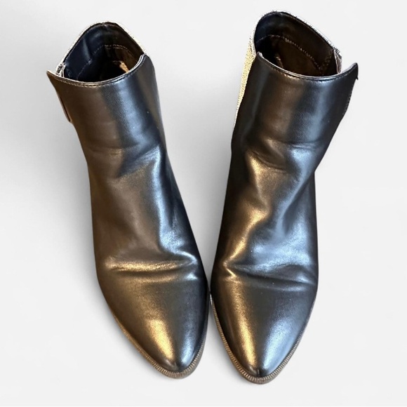 Sam Edelman Black and Gold Ankle Boots - Picture 4 of 8